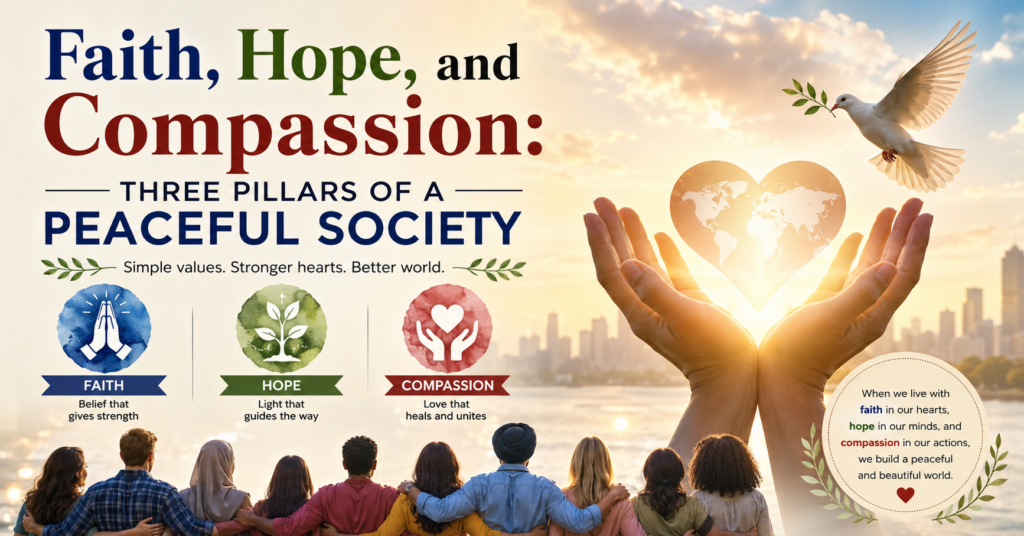 Faith, Hope, and Compassion: Three Pillars of a Peaceful Society | A Simple Guide to Spiritual Living